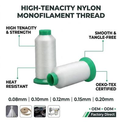 60D 80D 100D 0.08MM 0.10MM 0.12MM 0.14MM Y-конус Полиамидная мононить 100% Нейлоновая мононить Мононить Фабрика